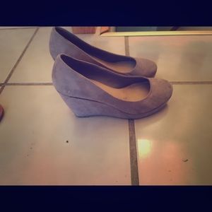 Tan suede wedges
